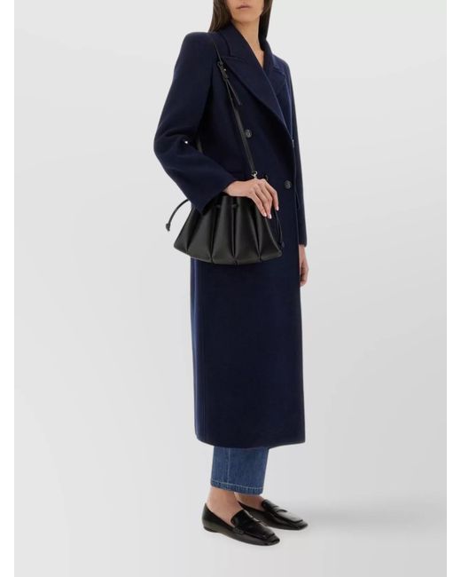 Max Mara Blue Cashmere Double-Breasted Coat