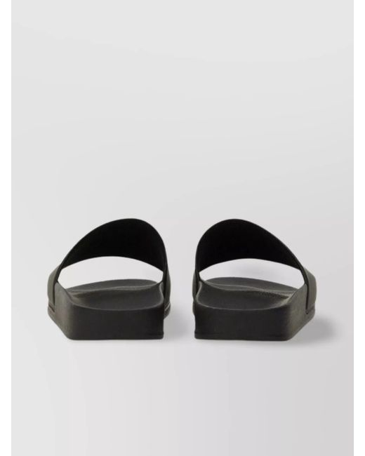MSGM Black Logo Flat Sole Slide Sandal