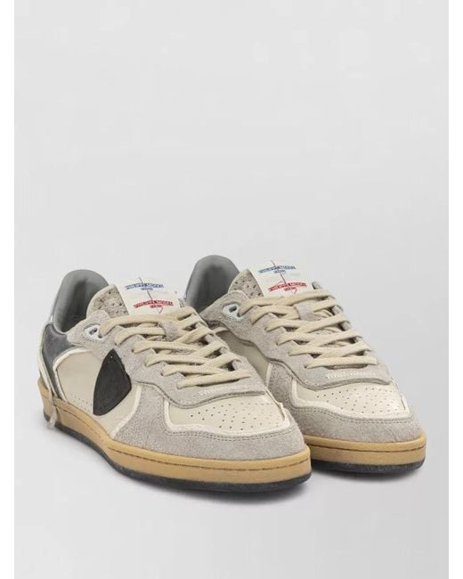 Philippe Model Multicolor Suede Low Top Lace Up Sneakers for men