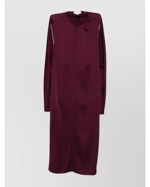 Stella McCartney Purple Satin Cutout Midi Dress