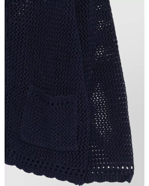 DUNST Blue Linen Cotton Blend Cardigan Collared Design