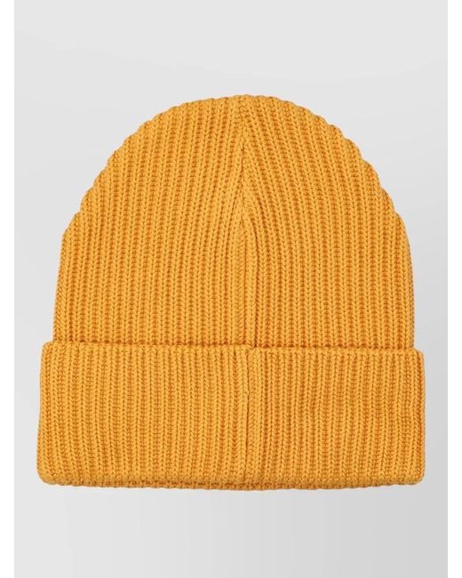 Patagonia Orange Fisherman Knit Beanie Folded Cuff Design for men