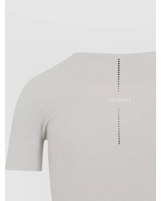 Wolford White Seamless Fitted Cropped T-Shirt