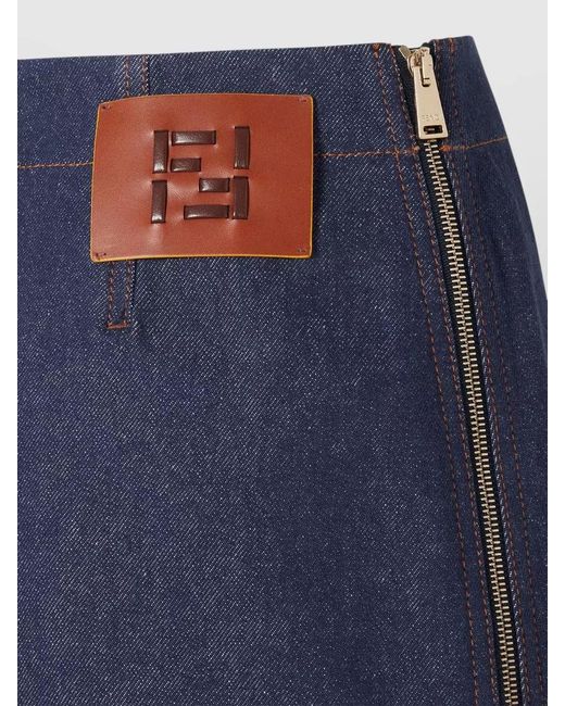 Fendi Blue Denim High-Rise Mini Skirt