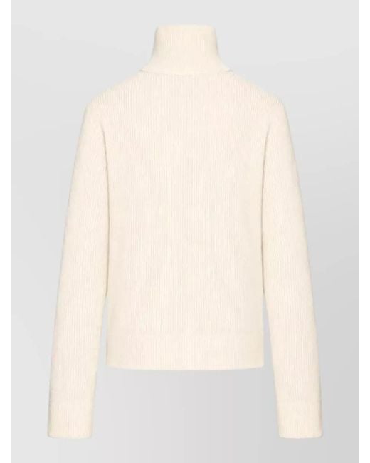 Maison Margiela Natural Cropped High Neck Long Sleeve Cardigan