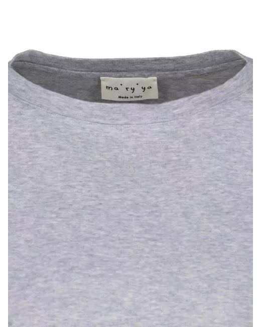 Ma'ry'ya Gray Crew Neck Long Sleeve Top Pocket