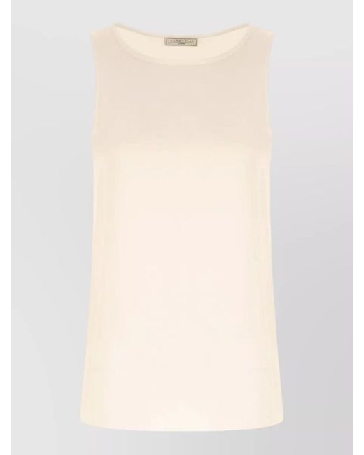Antonelli Natural Stretch Silk Top Round Neck Sleeveless