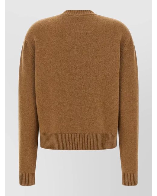 Rohe Brown Cashmere Blend Crew Neck Cardigan Knit