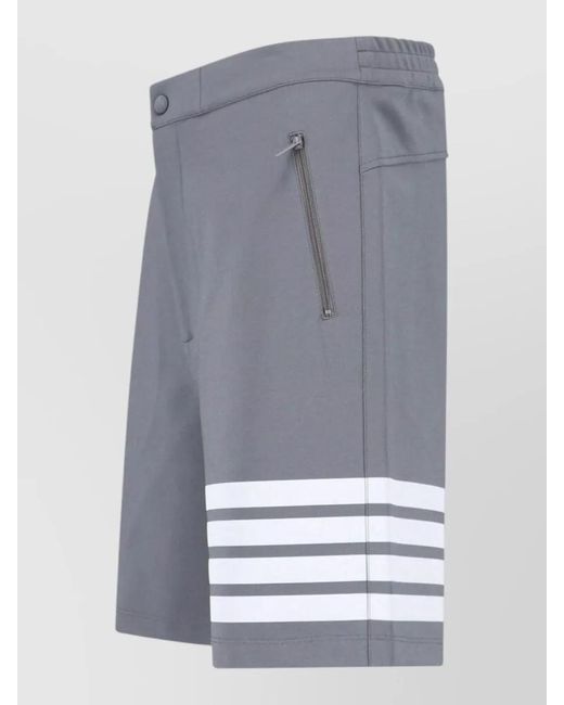 Thom Browne Blue Shorts Elastic Waistband Back And Side Pockets for men