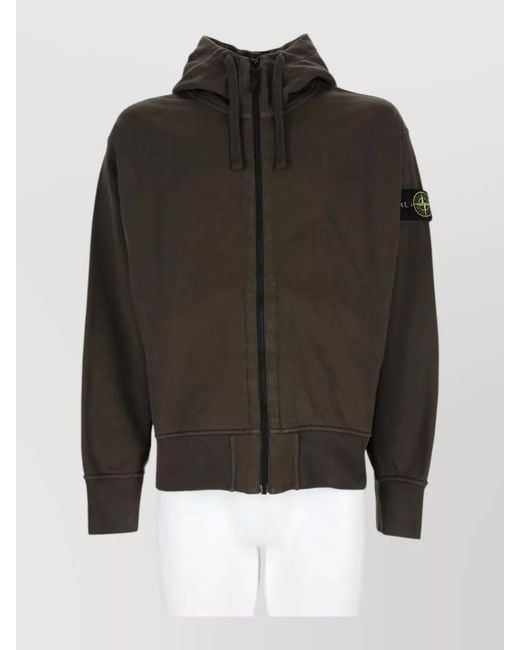 Stone Island Black Hooded Jacket for men