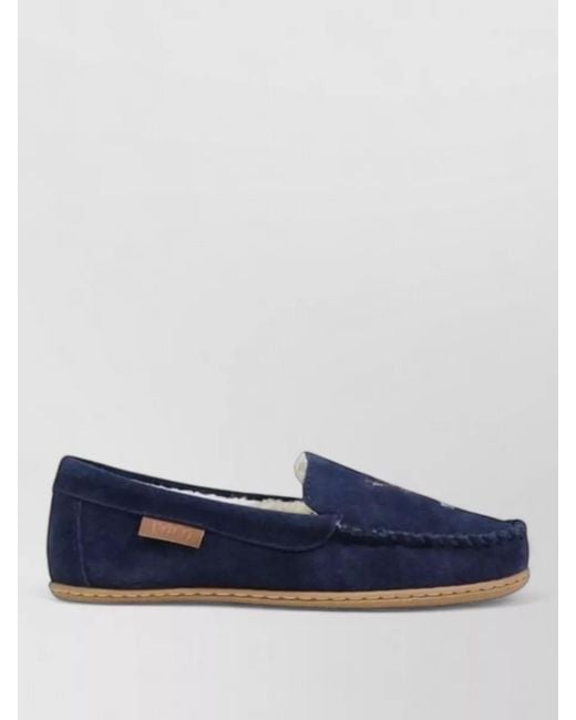Ralph Lauren Blue Suede Leather Slippers