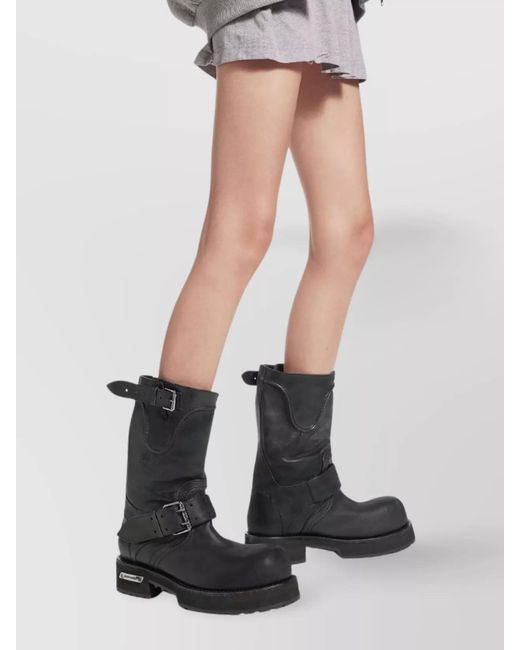 Balenciaga Black Leather Venom Ankle Boots