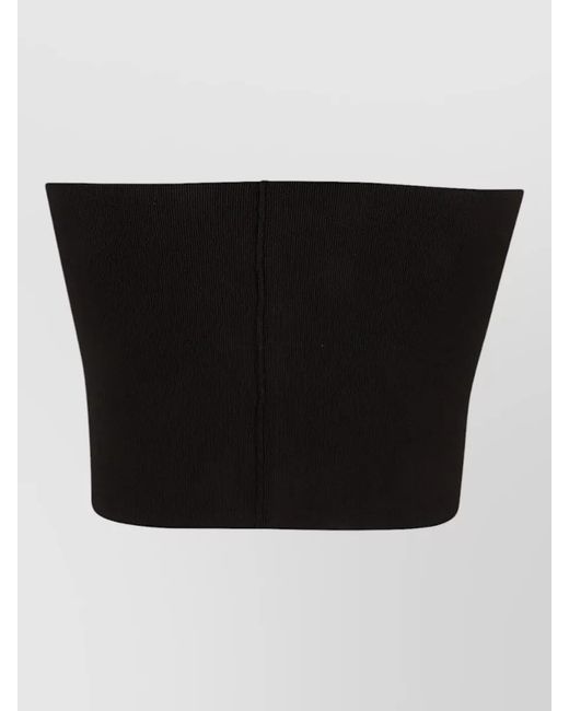 Liviana Conti Black Viscose Bandeau Top Ribbed Strapless Design