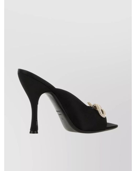 Ferragamo Black Satin Mules
