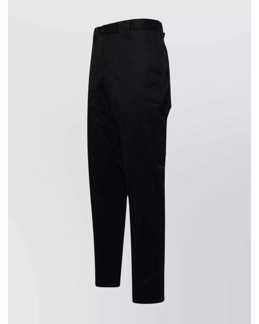 Burberry Black Cotton Straight-Leg Cargo Trousers for men