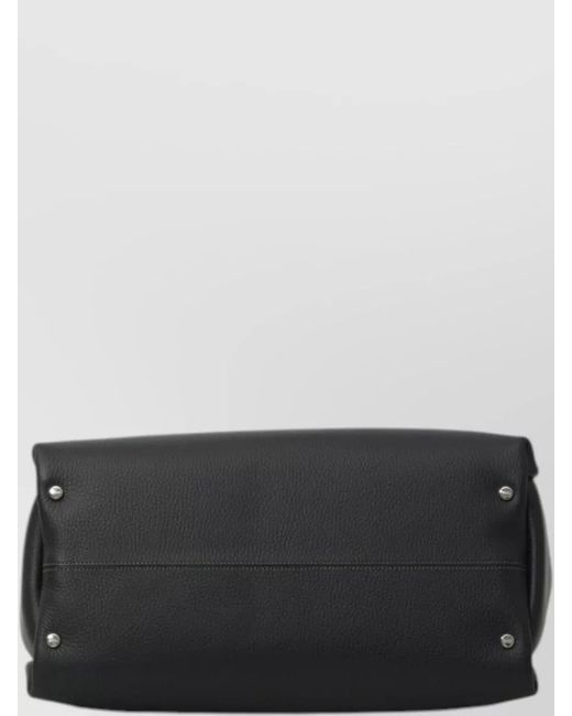 Tod's Black Medium Leather Tote Bag Top Handles
