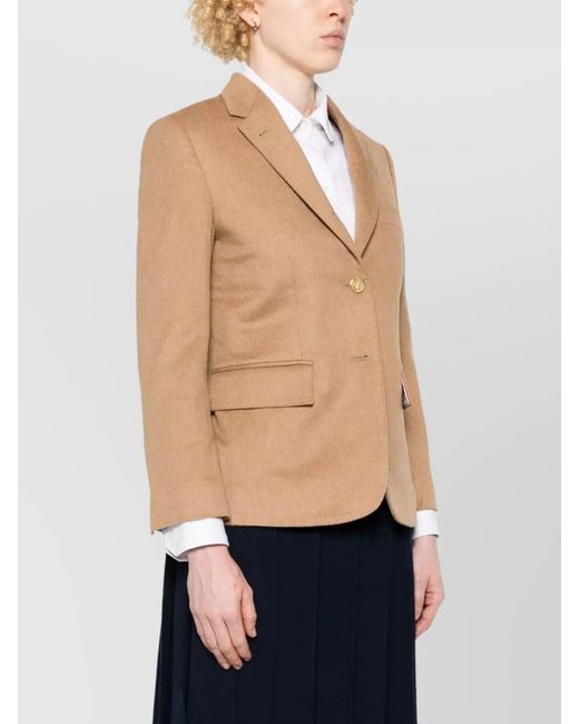 Thom Browne Natural Camel Hair Single-Breasted Blazer