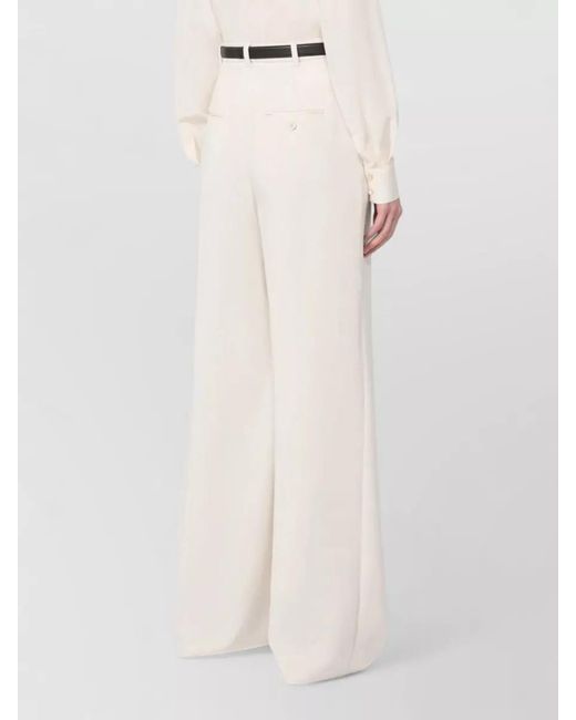 Max Mara White High-Rise Wide-Leg Trousers