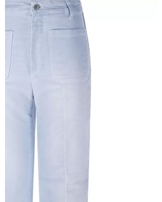 Victoria Beckham Blue Denim Straight-Leg Jeans