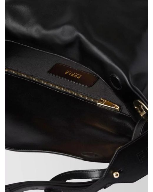 Furla Black Shoulder Bag Adjustable Strap Tone Hardware