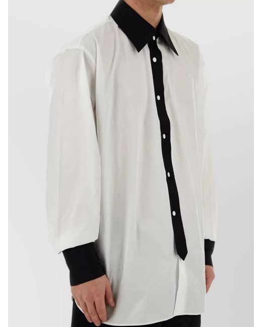 Prada White Cotton Poplin Oversized Shirt for men