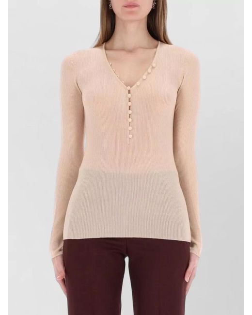 Chloé Natural Ribbed Wool Sweatshirt