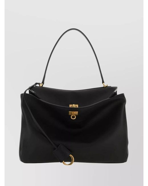 Balenciaga Black Rodeo Medium Leather Shoulder Bag