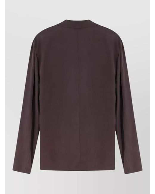 Alysi Purple Silk Blazer Long Sleeves Notched Lapel