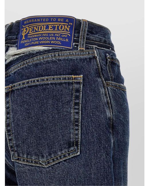 Maison Margiela Blue Cotton Straight-Leg Jeans