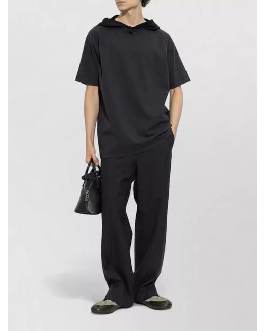 Maison Margiela Black Cotton Hooded T-Shirt for men