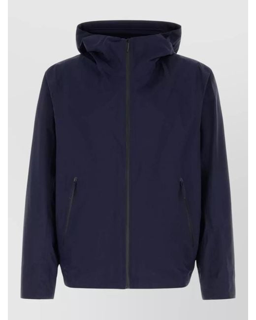 Veilance Blue Nylon Raincoat for men