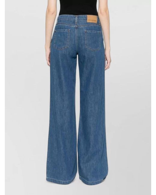 ERMANNO FIRENZE Blue Wide Leg Jeans Crystal Embellished