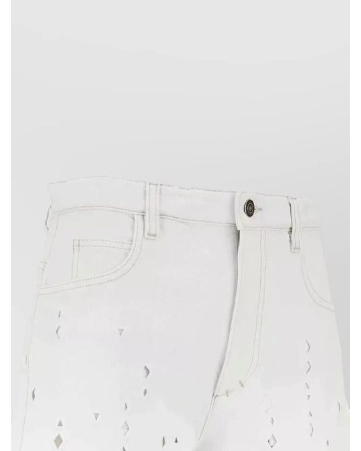 Isabel Marant White Cotton Cutout Cropped Shorts