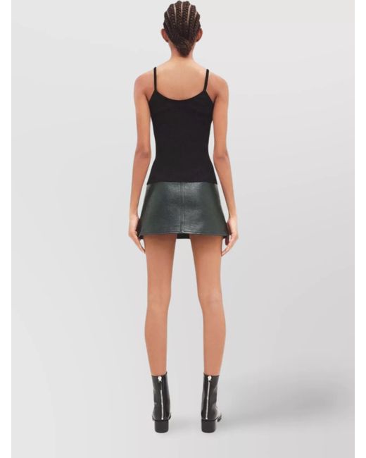Courreges Black Ribbed Knit Slim-Fit Tank Top