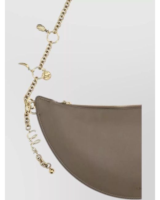 Chloé White Calf Leather Bos Taurus Shoulder Bag Chain