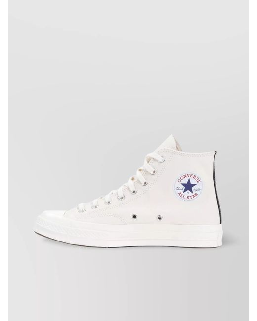 COMME DES GARÇONS PLAY White Cotton High-Top Sneakers