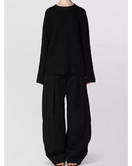 MICHAEL Michael Kors Black Merino Wool Crew Neck Long Sleeve Sweater