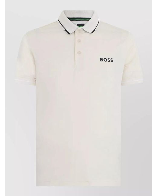 Boss White Short Sleeve Polo Shirt for men