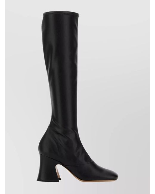 Chloé Black Leather Janis Heeled Boots