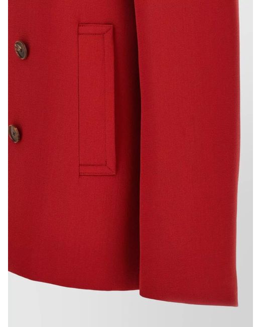 Auralee Red Wool Fitted Jacket
