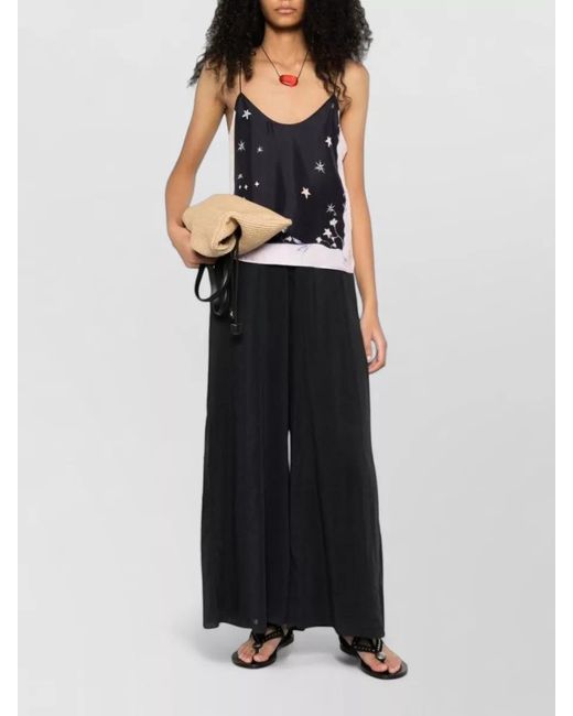 Forte_forte Black Voile Cotton Silk High Waist Trousers