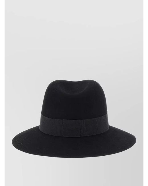 Maison Michel Black Rabbit Felt Fedora Hat