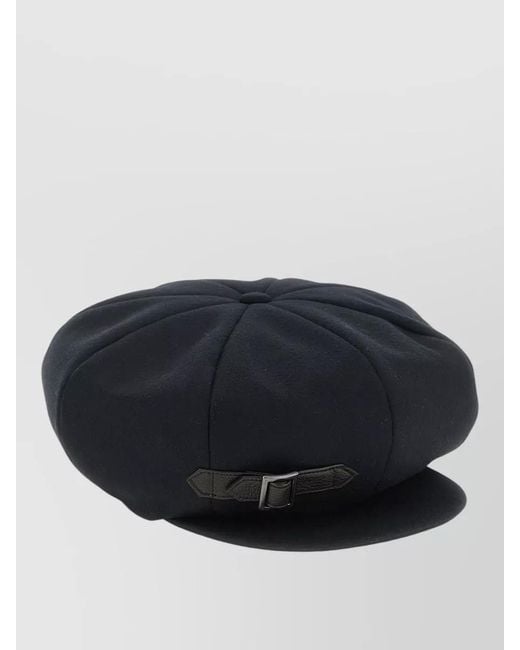 Yohji Yamamoto Black Eight Panel Casquette Hat Round Crown for men