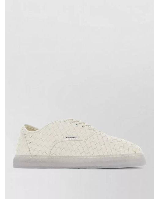 Bottega Veneta Natural Serena Lace Up Nappa Leather Sneakers for men