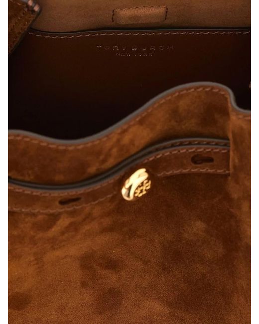Tory Burch Brown Romy Leather Bucket Bag