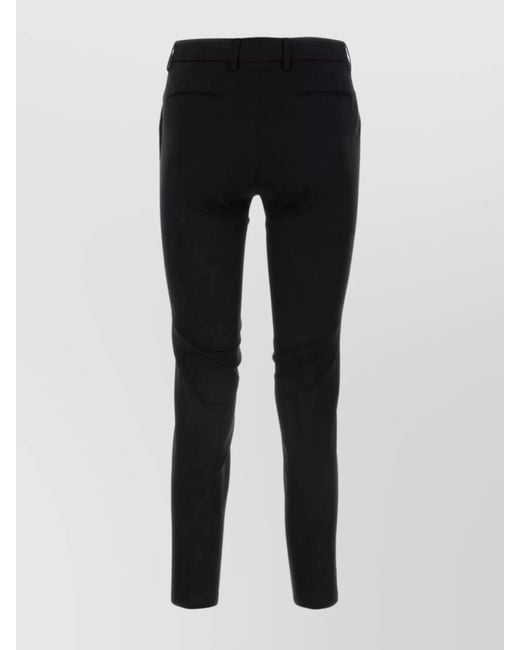 PT Torino Black Slim-Fit Straight Trousers