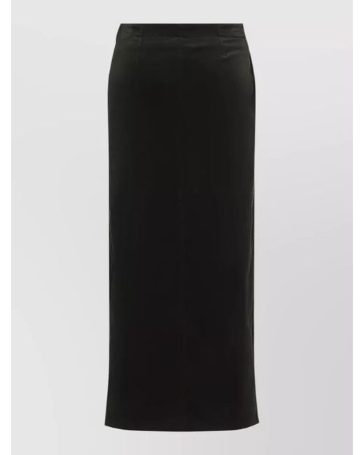 Jil Sander Black Velvet-Effect High-Rise Ankle-Length Straight Skirt