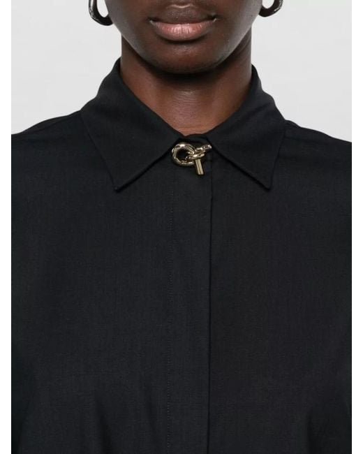 Fabiana Filippi Blue Silk Blend Tailored Shirt And Trousers