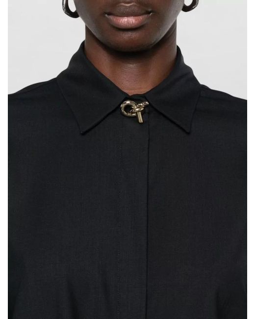 Fabiana Filippi Blue Virgin Wool Boxy Cropped Shirt