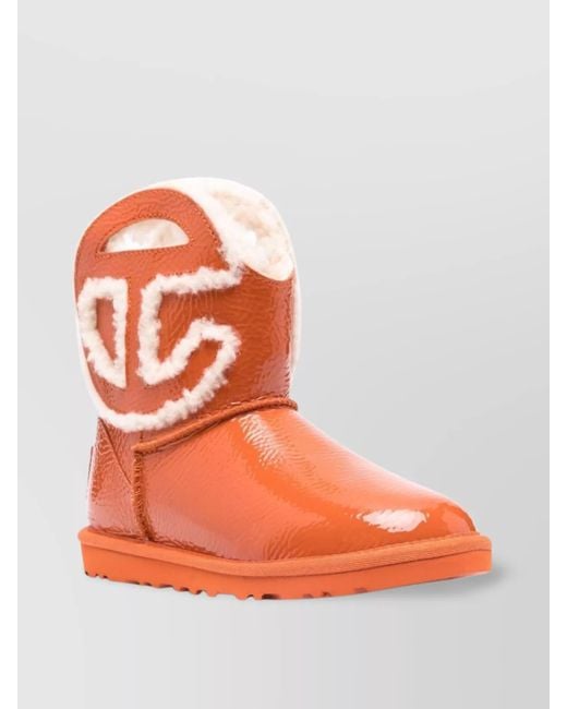 Ugg Orange Patent Calf Leather Cutout Ankle Boots for men